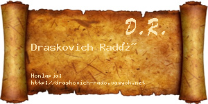 Draskovich Radó névjegykártya